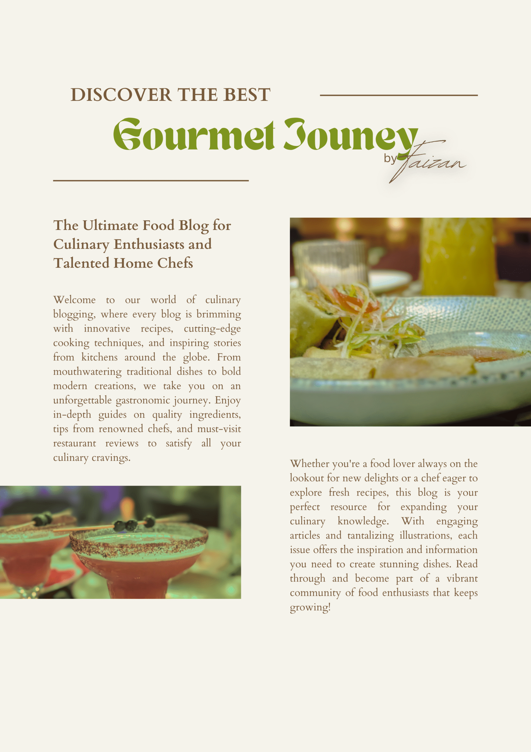 White & Green Minimalist Food Review Best Culinary Experiences Magazine Page